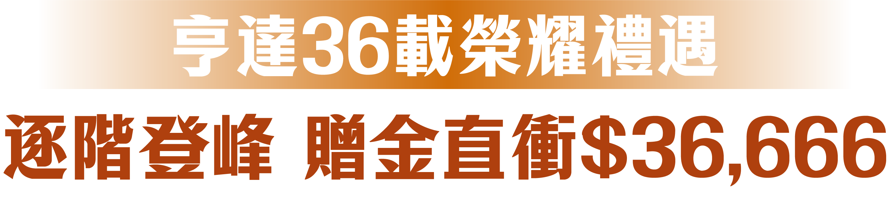 亨達36載榮耀禮遇 逐階登峰 贈金直衝$36,666